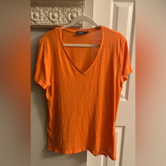 Ralph Lauren Bright Orange Short Sleeve Tee - SZ L - Picture 1 of 4